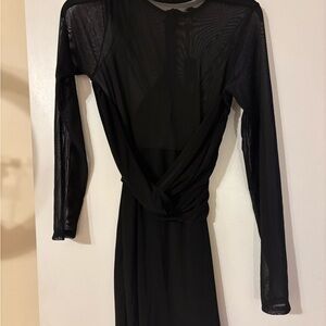 Fashion Nova Black Sheer Long Sleeve Mini Dress